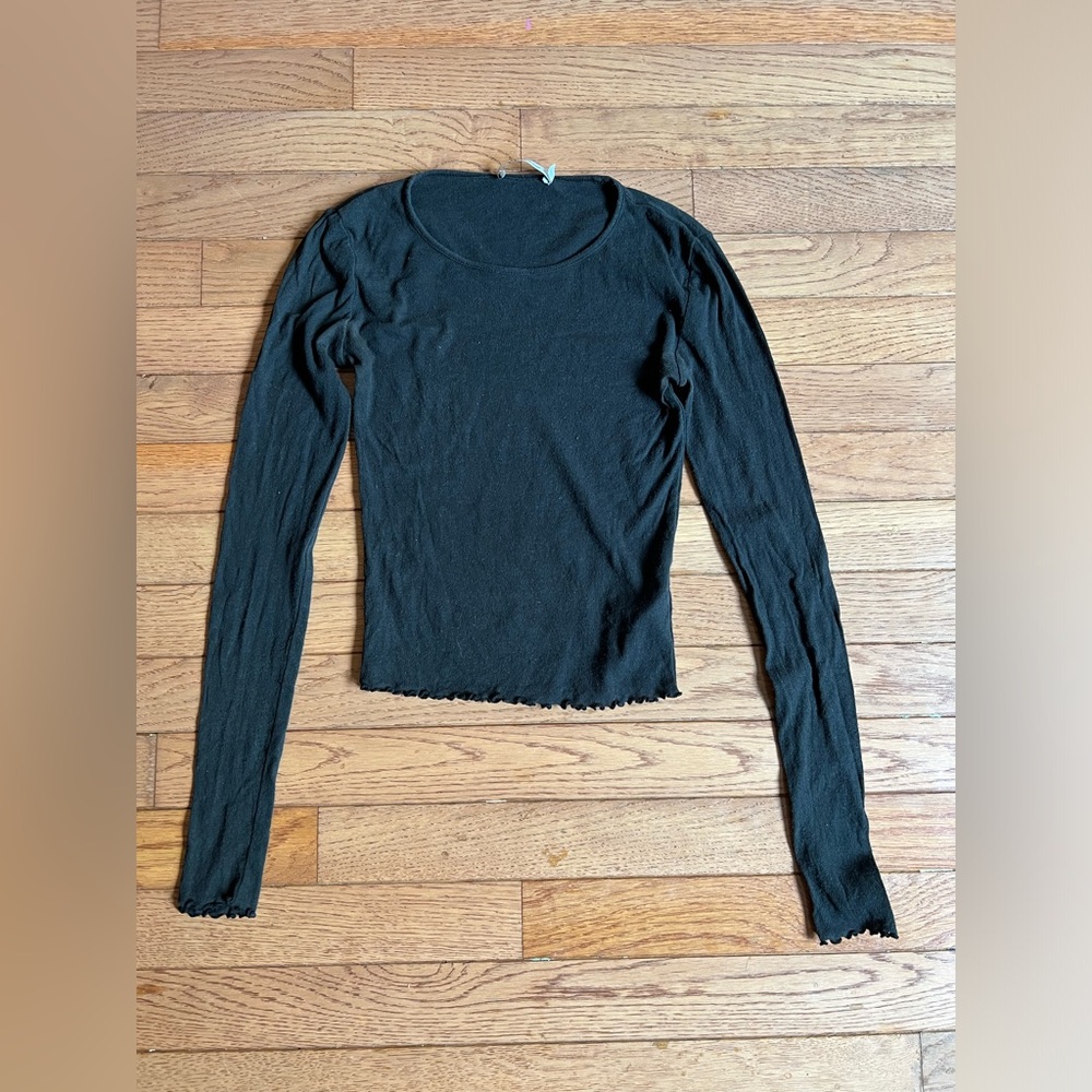 T by Alexander Wang crop long sleeve top